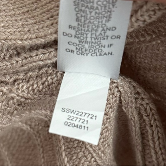 J. Jill Relaxed Open Front Cable Knit Lightweight Long Cardigan Tan XL - Picture 12 of 12